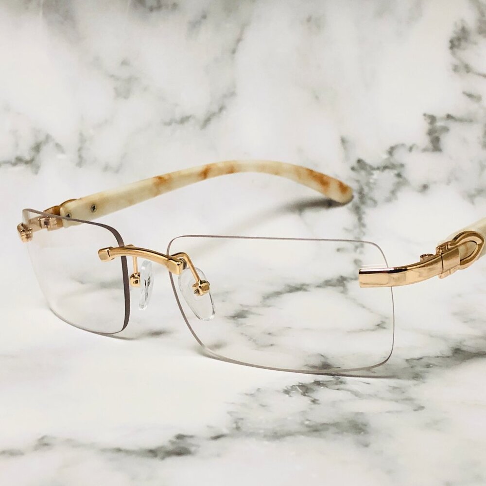 Men Hip Hop Sunglasses Square Rimless Clear Lens Street‎ Fashion Trendy Lentes